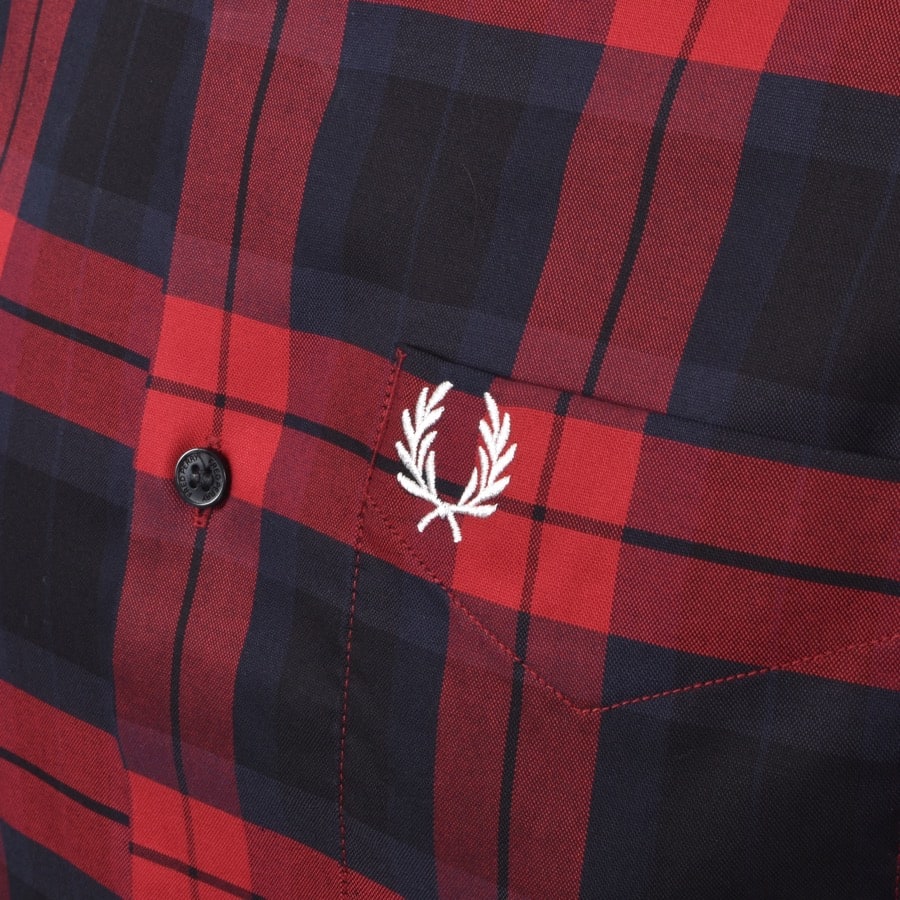 Alternative Image for ProductFred Perry Tartan Long Sleeved Shirt Red3